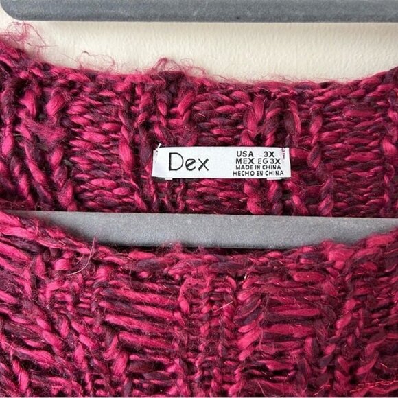 NWOT Dex Natasha Knit Sweater Fuchsia Pink Purple Chunky Knit Sweater Size 3X - Picture 4 of 6